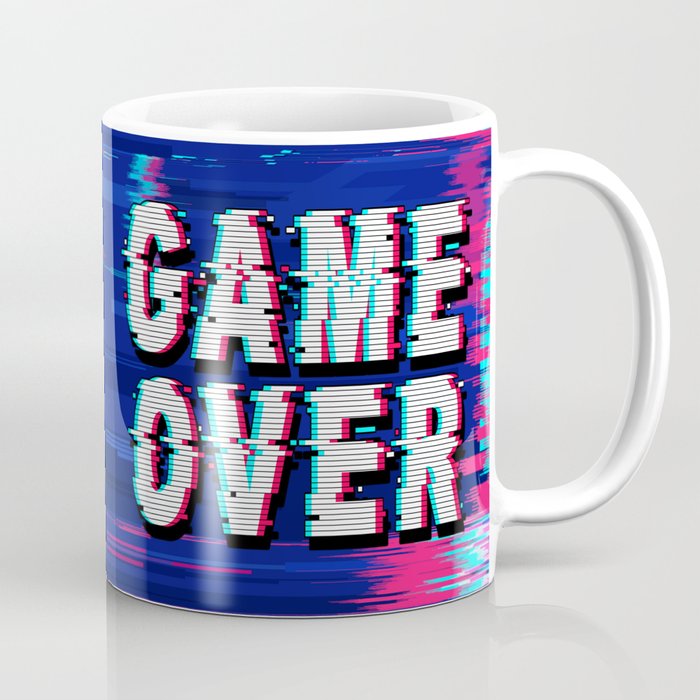 Game Over Glitch Text Distorted Coffee Mug