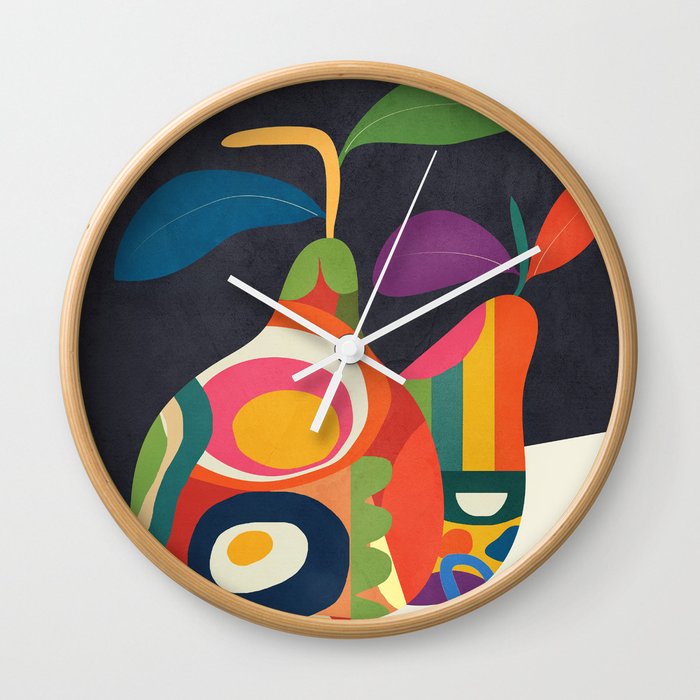 Abstract fruit shapes 02 Wall Clock