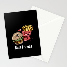 Best Friends Funny and Cute Burger and Fries Stationery Card