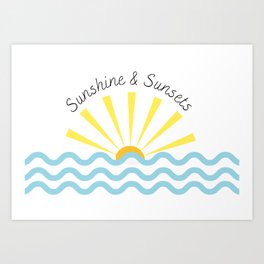 Lake Living, sunshine and sunsets Art Print