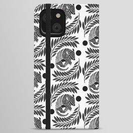 Sleepy Armadillo – Black and White Silhouette Pattern iPhone Wallet Case