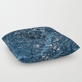 1900 Star Constellation Map - Chart Vintage Poster Floor Pillow