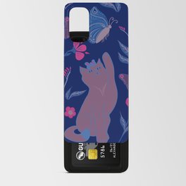 Cat's play - Pink and blue Android Card Case
