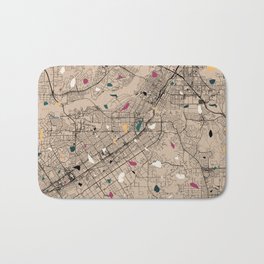 USA Riverside City Map - Beige Terrazzo Collage Bath Mat