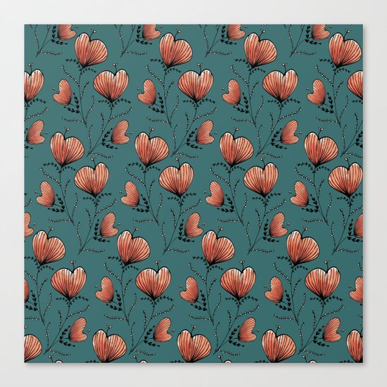 Coral flowers Canvas Print