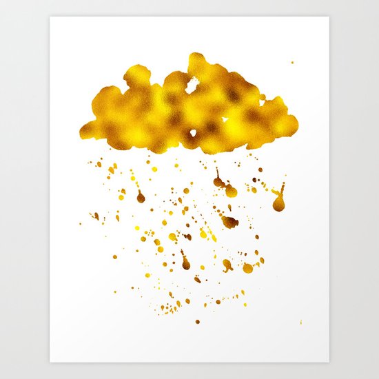 Gold Clouds Poison Rain Art Print
