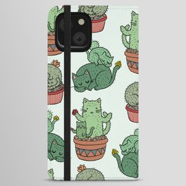 Cacti Cat pattern iPhone Wallet Case