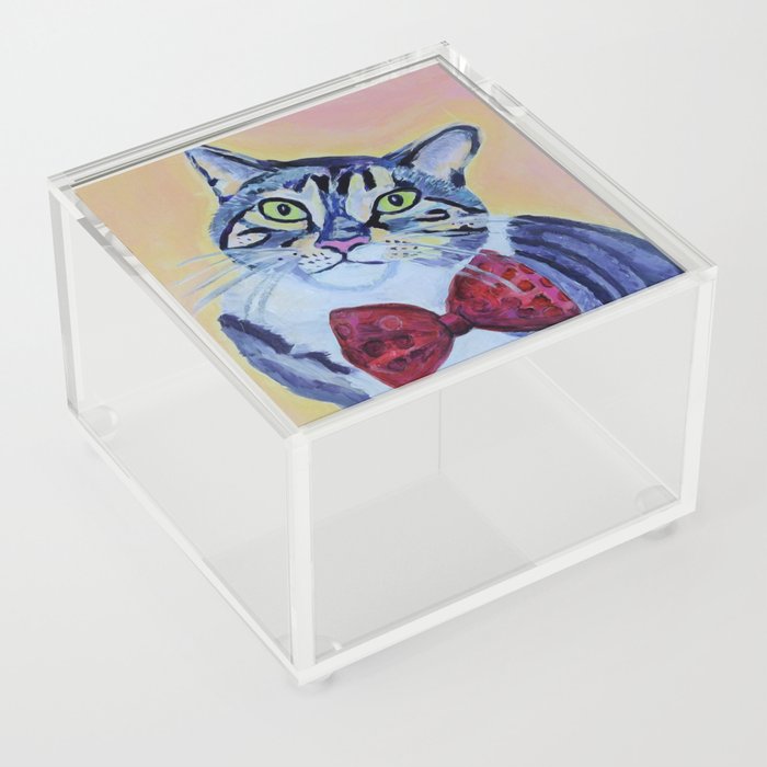 cat in a bow tie Acrylic Box