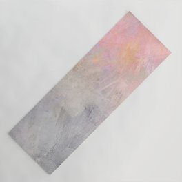 Pastel Candy Iridescent Marble on Concrete Yoga Mat
