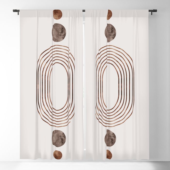 Boho Minimalistic Abstract Geometric Artwork V1 Blackout Curtain