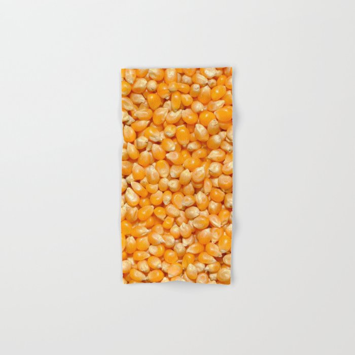 Popcorn Kernels Food Pattern Photograph Hand & Bath Towel