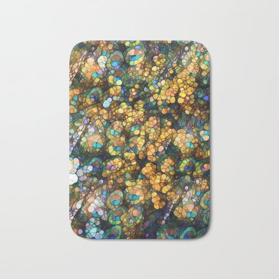 Peacock Rainbow Glitter Bath Mat