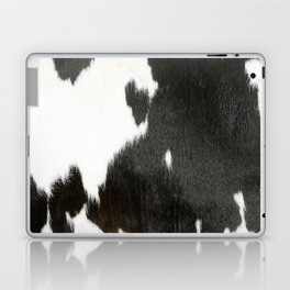 Black and White Cowhide, Cow Skin Print Pattern Laptop Skin