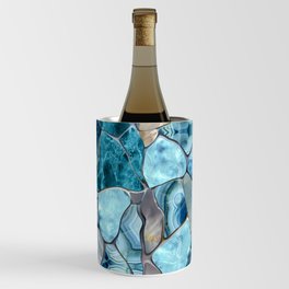 Blue aqua gemstone abstract cells Wine Chiller