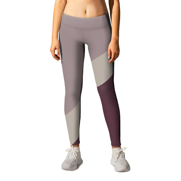 Purple Pink-Purple Taupe Gray Stripe Design 2021 Color of the Year Epoch and Accent Shades Leggings