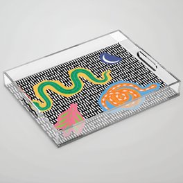 Bright Abstract Snakes  Acrylic Tray