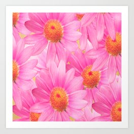 Bunch of pink daisy flowers - a fresh summer feel in pink color #decor #society6 #buyart Art Print