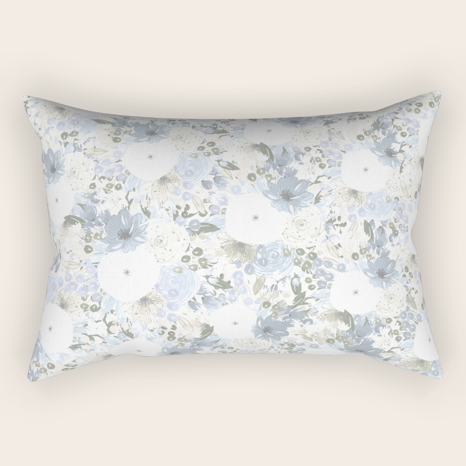 blue floral pillows