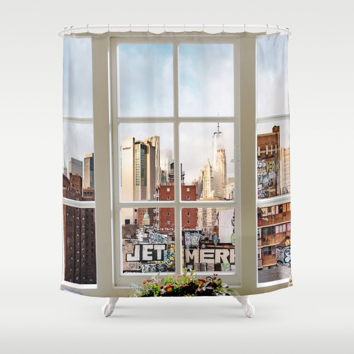 Window to New York City Shower Curtain