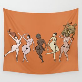 naked girl of all races Wall Tapestry