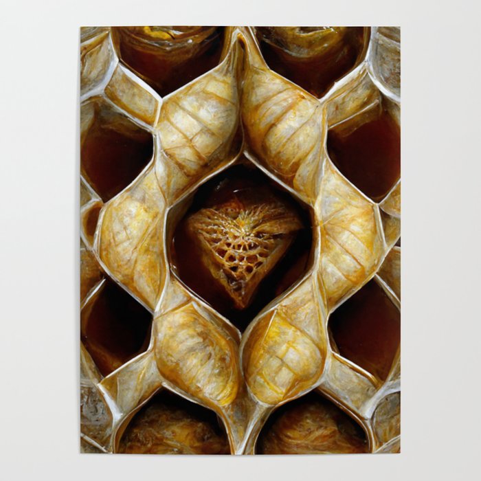 Maple Honey Heart Pattern Poster