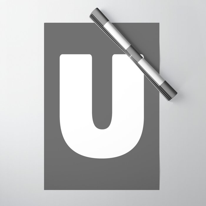 U (White & Grey Letter) Wrapping Paper