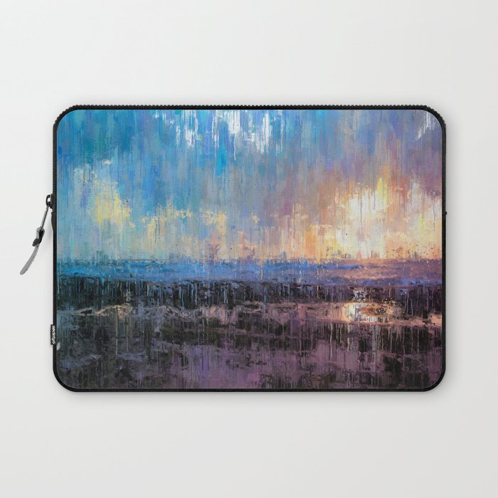 Prismatic Daybreak Showers Abstract Drip Paint Landscape Laptop Sleeve