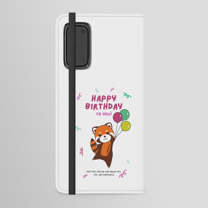 Red Panda Wishes Happy Birthday To You Red Panda Android Wallet Case