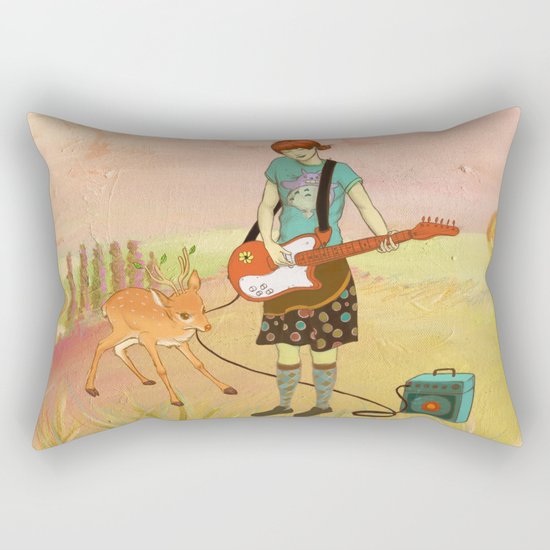 Guitar Fawn Rectangular Pillow