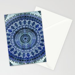 Vintage Blue Wash Mandala Stationery Cards