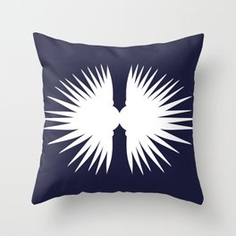 Leaf Head Navy and White Throw Pillow