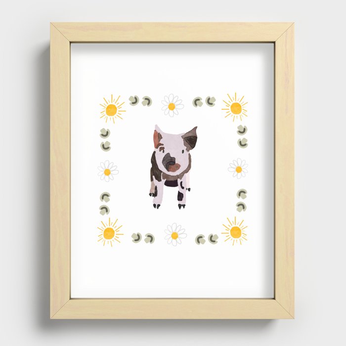 Truffle the Piglet Recessed Framed Print
