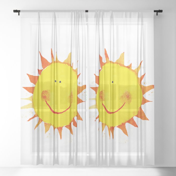Good day sunshine Sheer Curtain