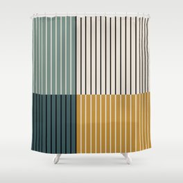 Color Block Line Abstract VIII Shower Curtain