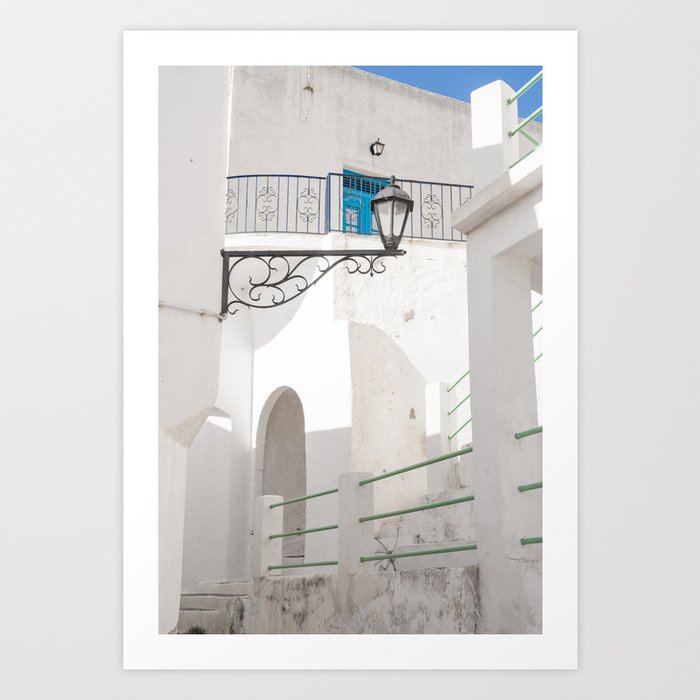 Milos Town Labyrinth / White Cycladic architecture detailing in Greece island Art Print