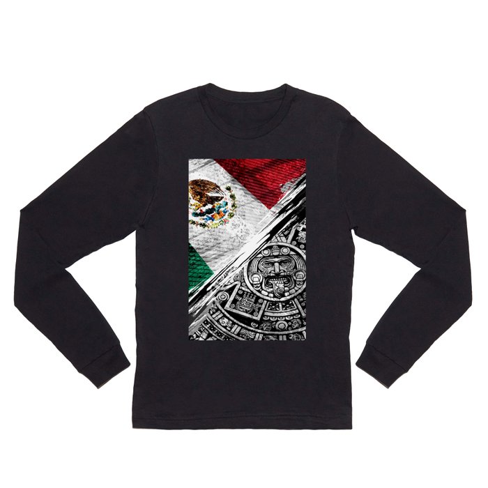 MEXICCAN AZTEC CROSS Long Sleeve T Shirt