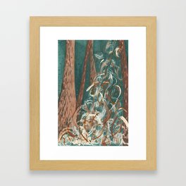 Smoke in the Woods Gerahmter Kunstdruck | Spring, Campfire, Trees, Camping, Embers, Illustration, Retreat, Nature, Outdoors, Fire 
