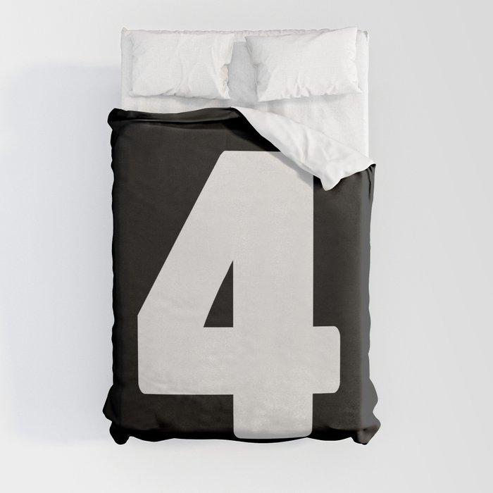 4 (White & Black Number) Duvet Cover