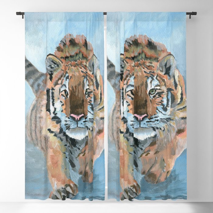 Snow tiger Blackout Curtain
