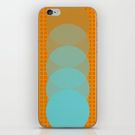 Grid retro color shapes 4 iPhone Skin