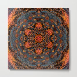 Tangerine Mandala Metal Print