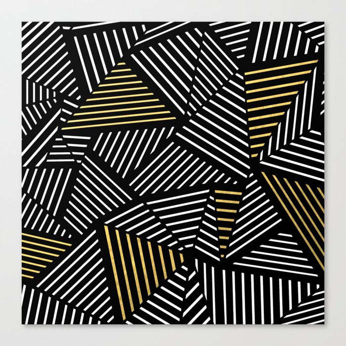 A Linear Black Gold Canvas Print