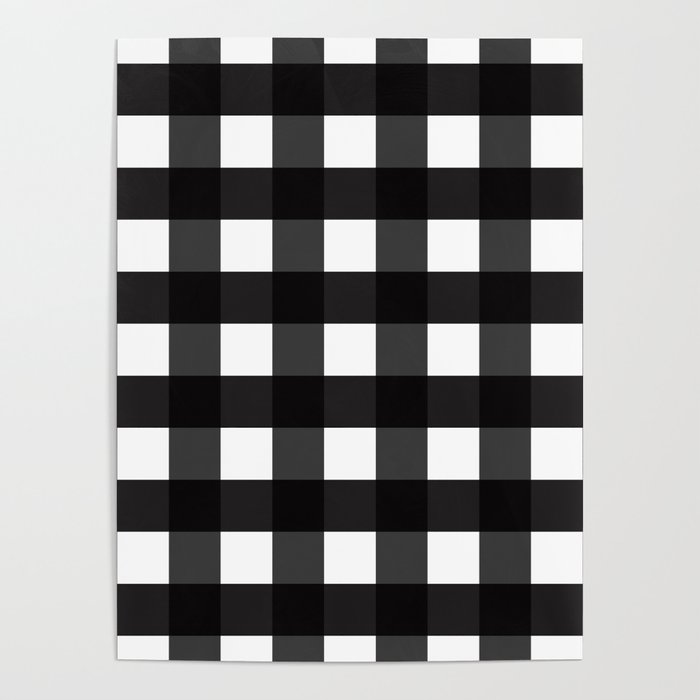 Contemporary Black & White Gingham Pattern Poster by Art by Simplicity