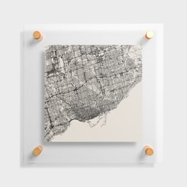 Toronto, Canada - Black and White Map of the city Floating Acrylic Print
