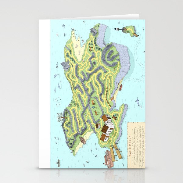 Eagle Island Maze Stationery Cards