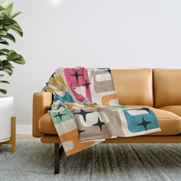 Mid Century Modern Abstract Pattern 242 Mid Mod Googie Throw Blanket