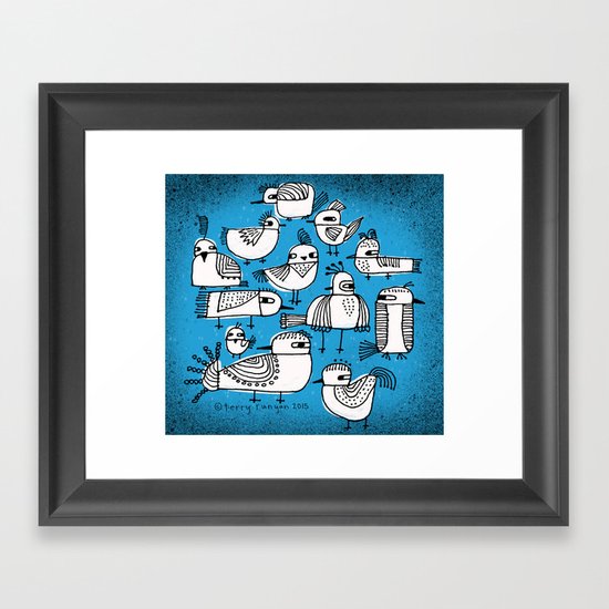 BIRDS IN BLUE Framed Art Print