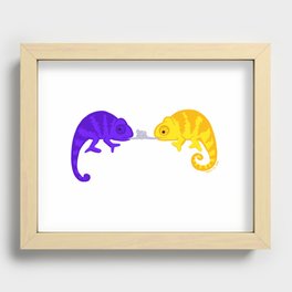 French kiss gone wrong Recessed Framed Print