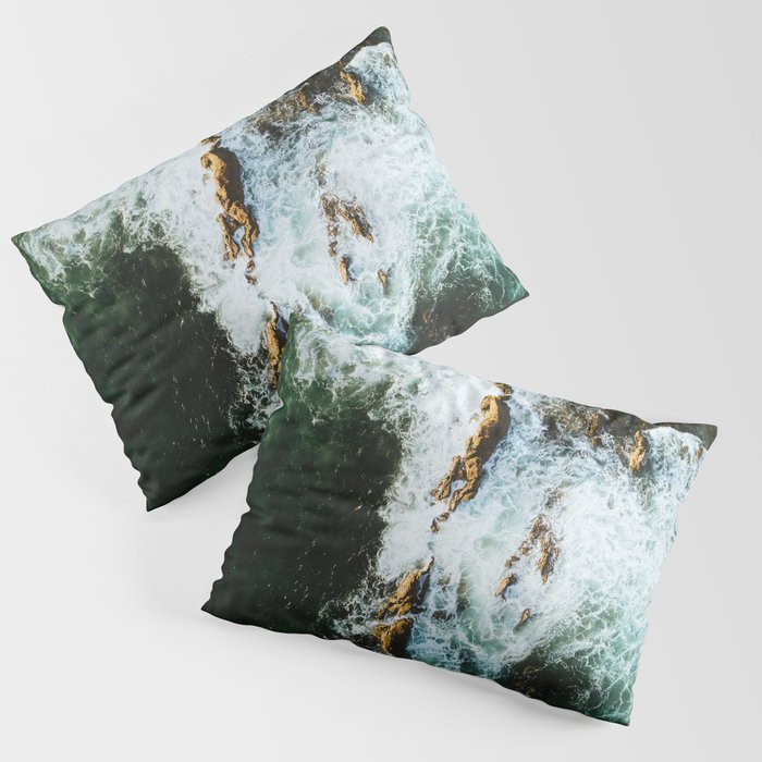 OCEAN - SEA - WATER - ROCKS - PHOTOGRAPHY Pillow Sham