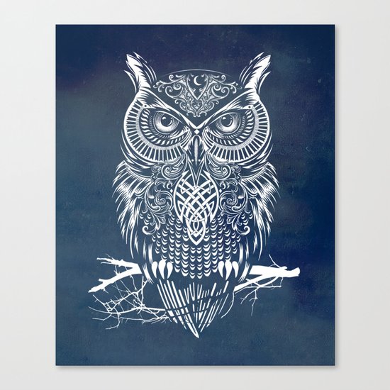 Warrior Owl Night Canvas Print